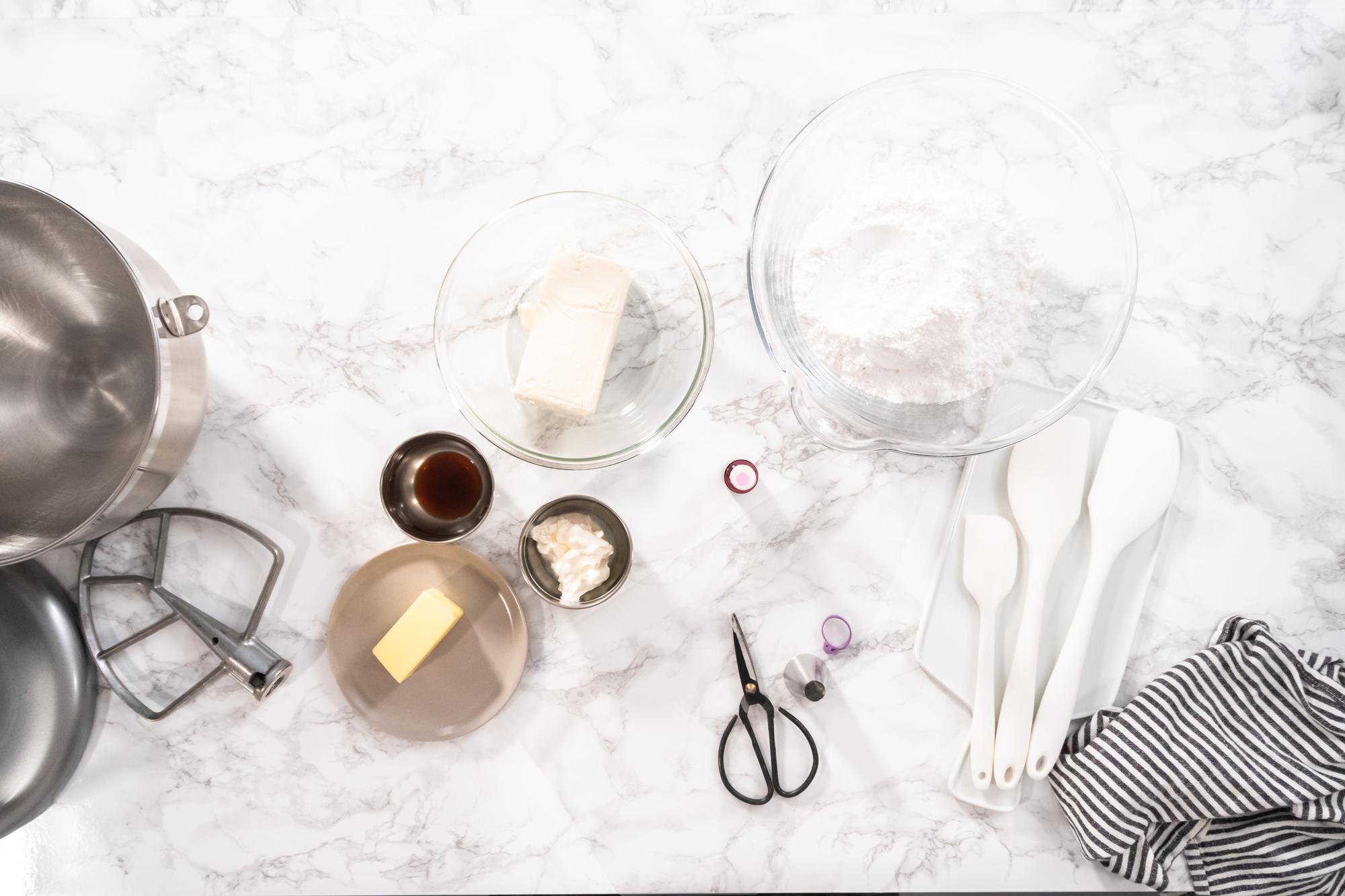 Workshop table set for class with utensils