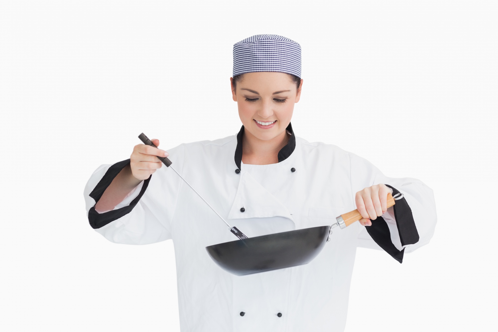 Chef demonstrating a sauté technique